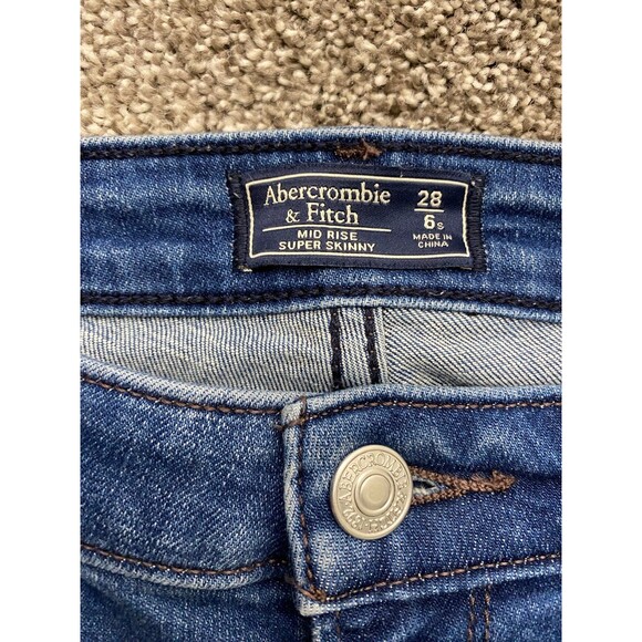 Abercrombie & Fitch Mid Rise Super Skinny Jeans Women’s Size 6S (28) - Picture 3 of 7